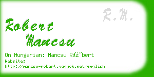 robert mancsu business card